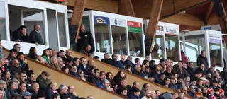 Víctor de Aldama y César Villafañe en el palco del ruta de la Plata. Zamora CF - Real Madrid Castilla | S.R.