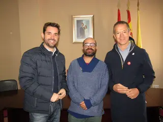 Ayto. Fuentesaúco. Alcalde Eduardo Folgado con Antidio Fagúndez y Ánder Gil Noviembre 2019