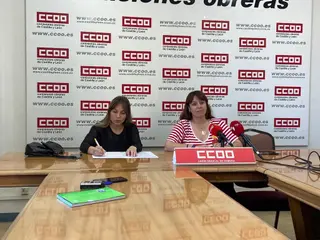 Sonia Álvarez Ratón, responsable del Sector de UGT Zamora y Verónica Huerga Gíria, responsable de Hábitat CCOO Zamora