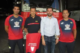 Ayto. Zamora. 25 09 18. Óscar Vaquero y Primi Martín en VII Juegos Europeos Policía y Bomberos