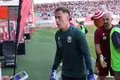 Fermín Sobrón antes del partido de playoof contra el Villarreal B