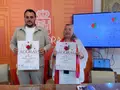 Tomás del Bien y Auxi Fernández en la presentación de Ágoras