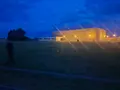 Campo de fútbol de la Universidad Laboral sin luz.