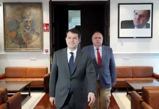 ICAL . Declaración institucional del presidente de la Junta de Castilla y León Alfonso Fernández Mañueco junto al consejero de Sanidad Alejandro Vázquez