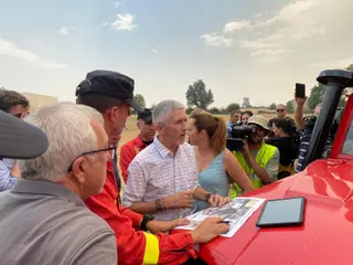 Grande Marlaska en el puesto de mando de Tábara Foto-David Barrueco