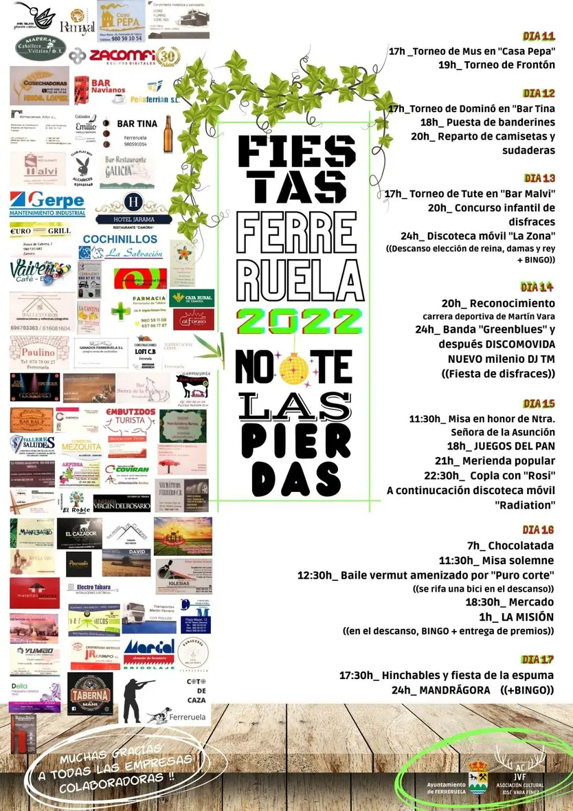Programa de fiestas de Ferreruela de Tábara