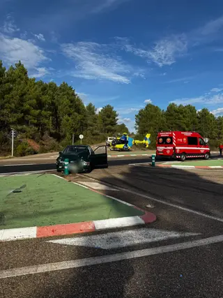 Imagen del accidente en la N-122 a la altura de Alcañices