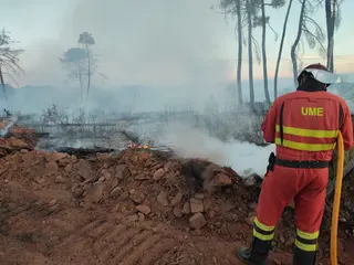 El batallón BIEM V de la UME trabaja en el incendio de Vegalatrave 2