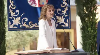 María Pardo, nueva consejera de Educación, prometiendo el cargo este lunes | EP
