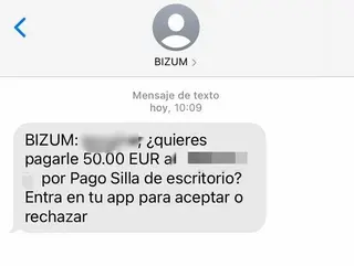 Mensaje de Bizum