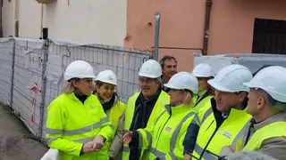 Visita de Isabel Blanco a las obras del Museo de Semana Santa