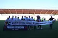 Mensaje de apoyo a Ceuta por parte del Zamora CF en el arranque de la temporada. Foto Carlos G. Rodríguez