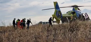 Trasladado en helicóptero el herido en Cañizal