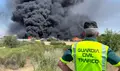 La Guardia Civil en el incendio de la nave de tratamiento de residuos de Roales