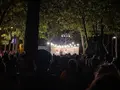 Representación de 'Federico. No hay olvido, ni sueño: carne viva' ayer en el parque de Olivares