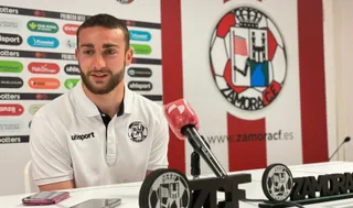 Magunagoitia en la sala de prensa del Ruta de la Plata