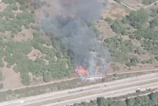 Incendio originado en Asturianos