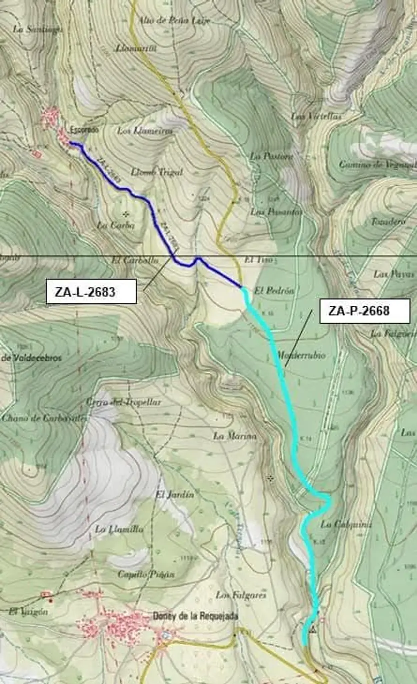 Mapa del tramo de carretera en el que se acometerán las obras