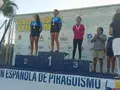 Laura Álvarez, palista del Club Amigos del Remo, en el podio
