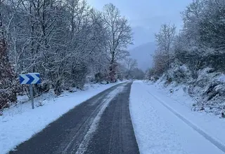 Nieve en una carretera de Zamora.Archivo.