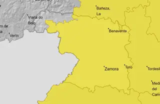 Aviso amarillo en Zamora este martes. AEMET