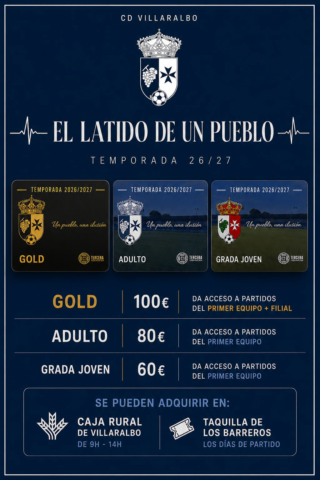 Cartel con informaci&oacute;n sobre los abonos de la temporada 2026/27 del <a href=