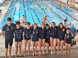 Los nadadores del San José Obrero en el XXVII Open Natació i Esports Gandia.
