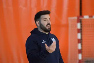 Iván López en un momento del encuentro frente al Villa de Aranda