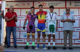 José Antonio Sotillo, en el podio del Campeonato de España
