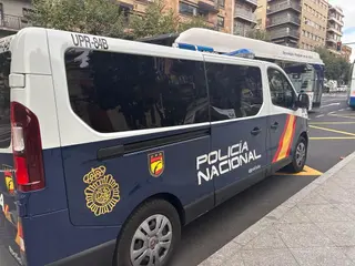 Furgón de la Policía Nacional en Salamanca. Fotografía de archivo