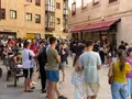 Imagen de la cola a las afueras de la tienda del Zamora CF