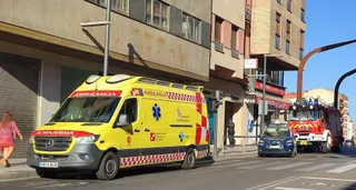Accidente laboral en Zamora. Bomberos, Policía y ambulancia. Archivo