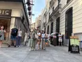      Imagen de un grupo de turistas en Santa Clara el pasado mes de julio de 2025