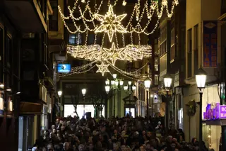 Calle del centro de Zamora en Navidad