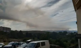 Incendio de Porto desde Puebla de Sanabria