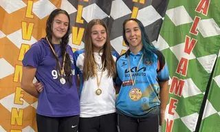 Carolina Ganado en el podio