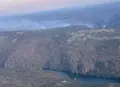 Imagen desde el aire de la zona afectada por el fuego en Los Arribes del Duero