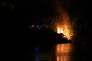Incendio durante los fuegos artificiales
