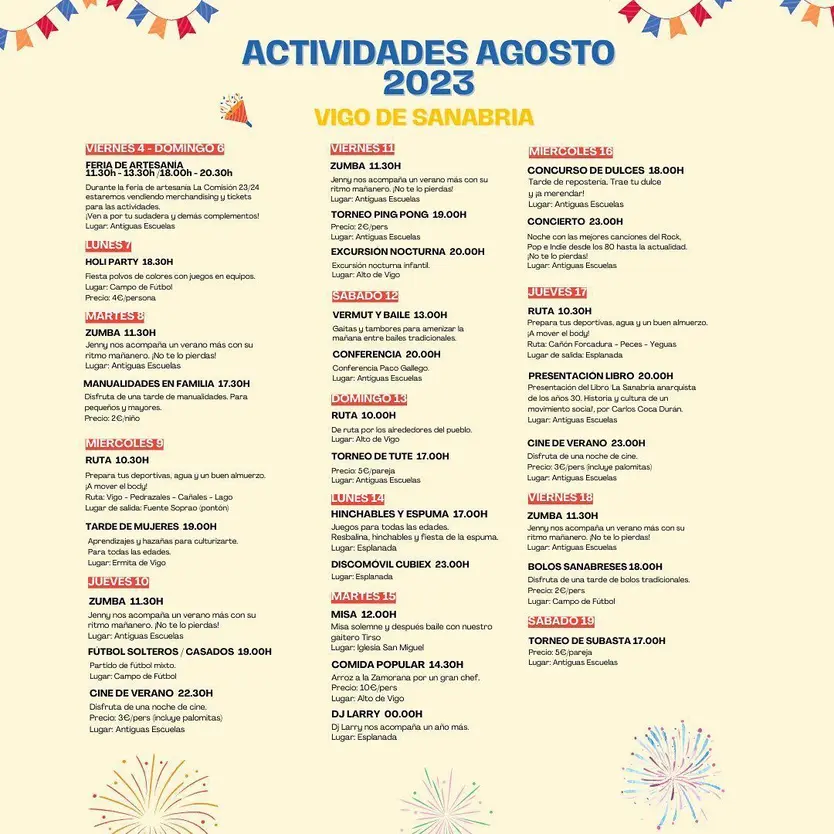 Programa del Verano Cultural de Vigo de Sanabria