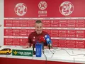 Óscar Cano en la rueda de prensa previa al primer partido de playoff