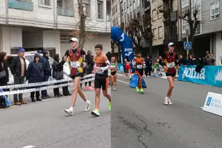 Iván Bueno, en diferentes momentos de la prueba