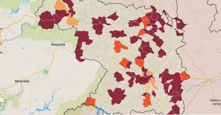 Mapa de la incidencia en los municipios de Zamora este jueves