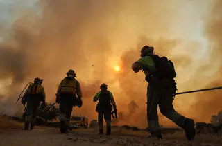     José Vicente Ical. Las Llamas Del Incendio Forestal Declarado En Fermoselle(zamora )