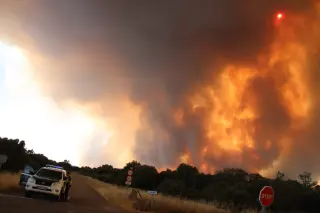 Imagen del incendio declarado en Fermoselle el pasado 29 de julio. Archivo
