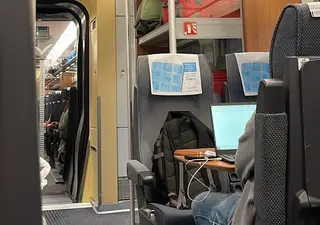 Pasajeros esta mañana en el tren