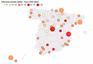 Diferencia de récords cálidos y fríos en España Eltiempo.es