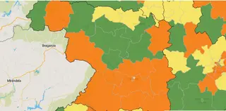 Mapa del coronavirus en las zonas básicas de salud de Zamora este lunes