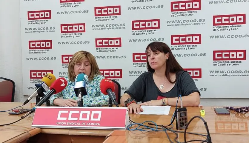 Trinidad Acebes y Verónica Huerga, en CCOO Zamora