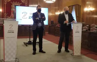Francisco Requejo y Justino Santiago en la rueda de prensa