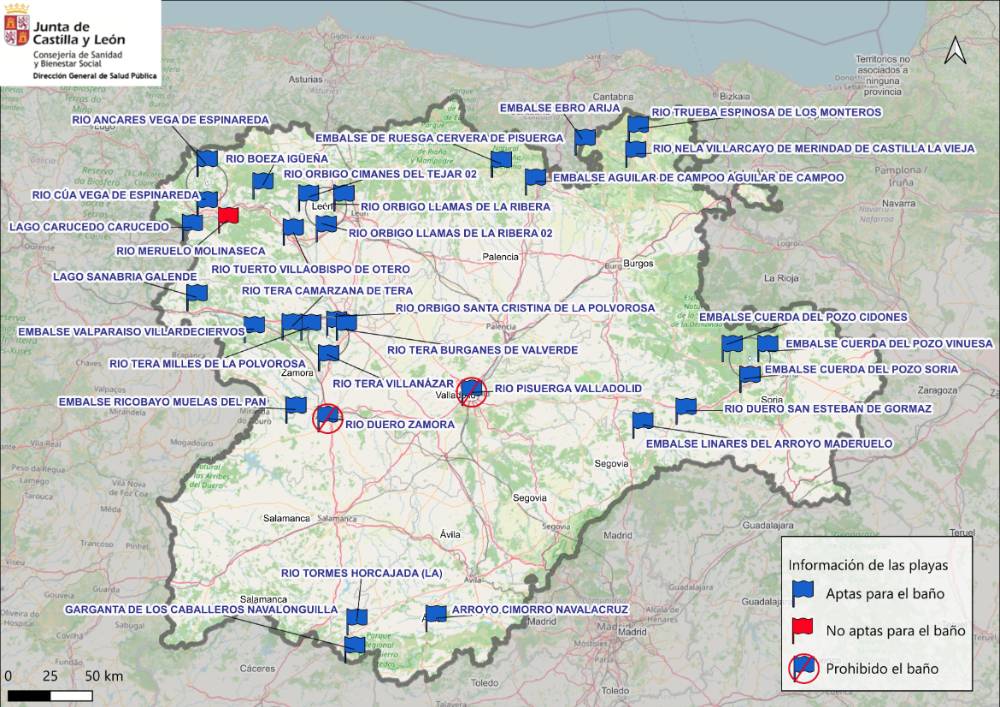 Mapa De Aptitud De Zonas De Ba&ntilde;o Entre El 31 De Julio Y El 7 De Agosto